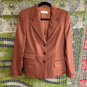 Escada Caramel Brown 100% Cashmere Tailored Blazer Size Medium/ EU 40 Old Money